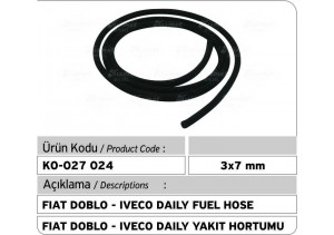3.00 X 7.00 mm Fiat Doblo-Iveco Daily Yakıt Hortumu